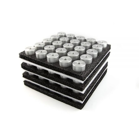 Gyford Décor Round Standoffs, 1 in Bd L, Aluminum Satin Anodized, 1-1/4 in OD SOCP-1